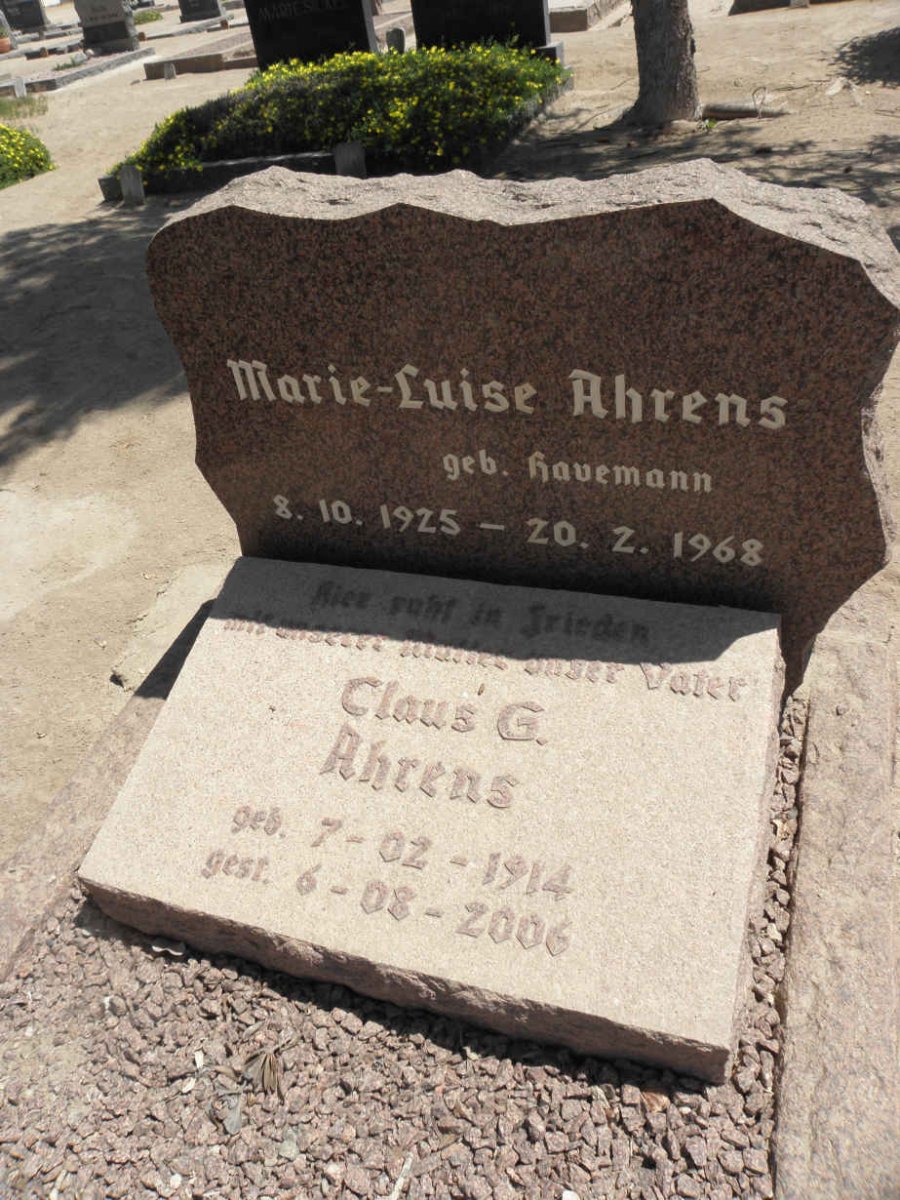 AHRENS Claus G. 1914-2006 &amp; Marie-Luise HAVEMANN 1925-1968