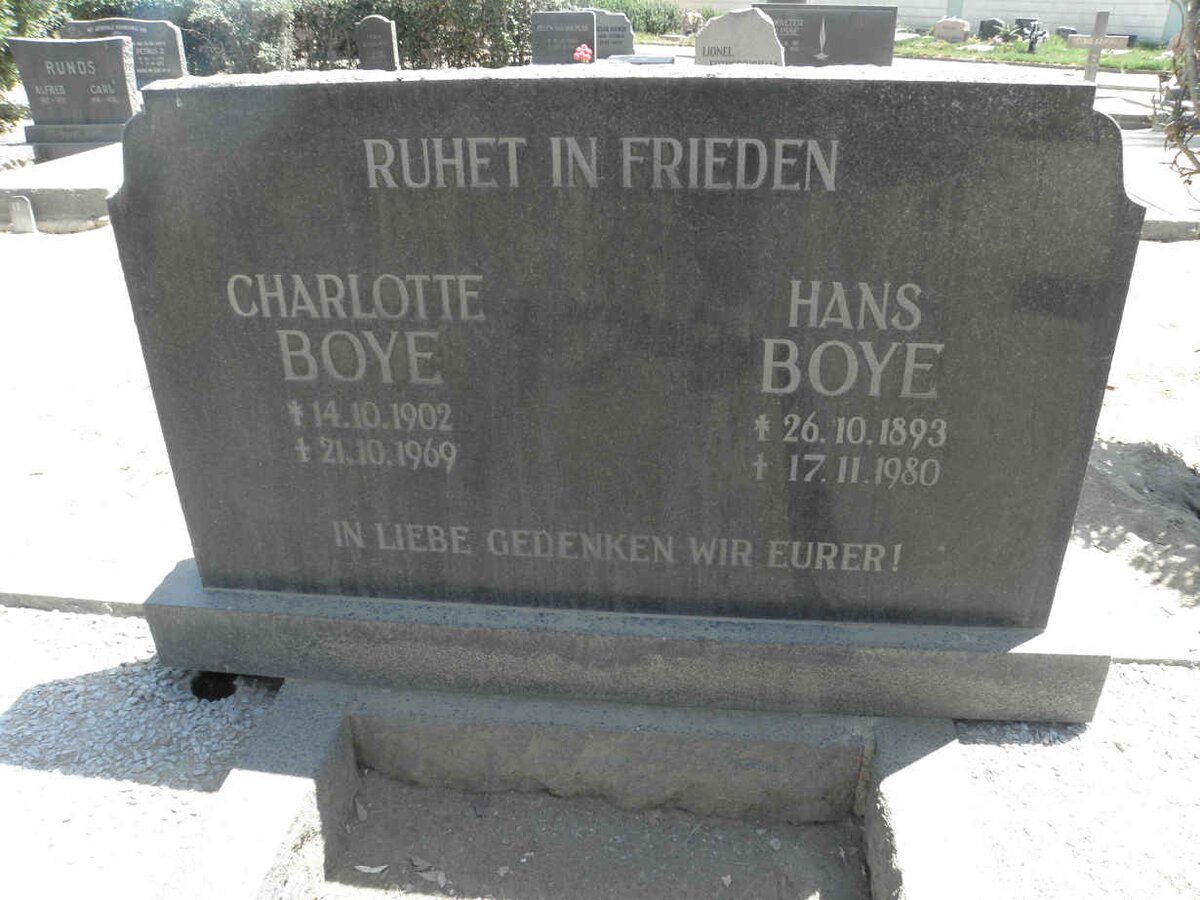 BOYE Hans 1893-1980 &amp; Charlotte 1902-1969