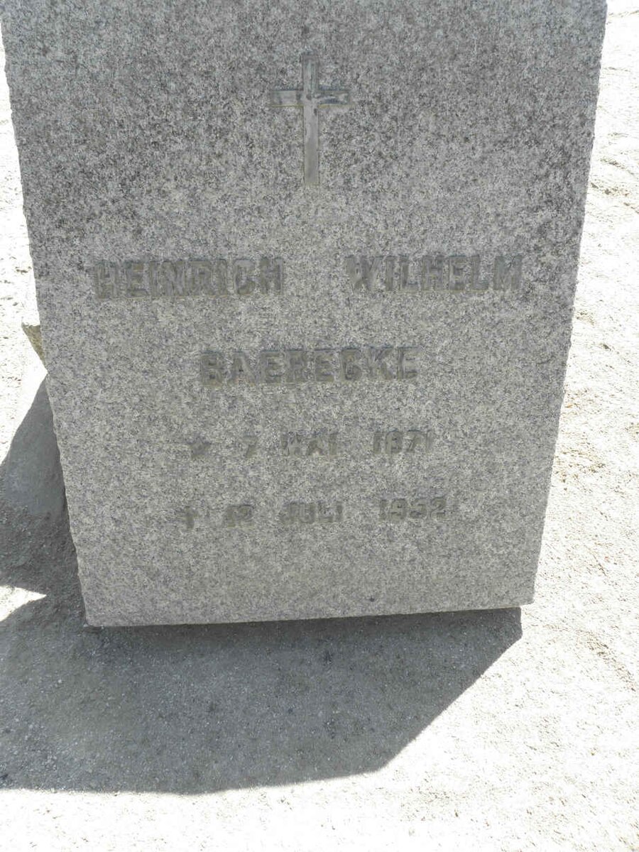 BAERECKE Heinrich Wilhelm 1871-1952