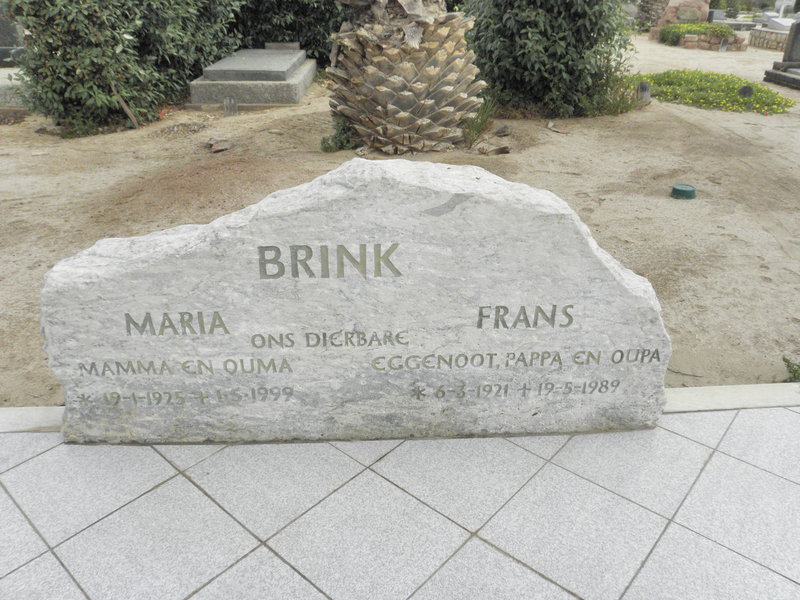 BRINK Frans 1921-1989 &amp; Maria 1925-1999
