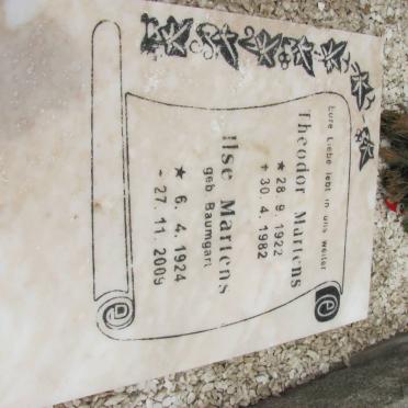 MARTENS Theodor 1922-1982 &amp; Ilse BAUMGART 1924-2009