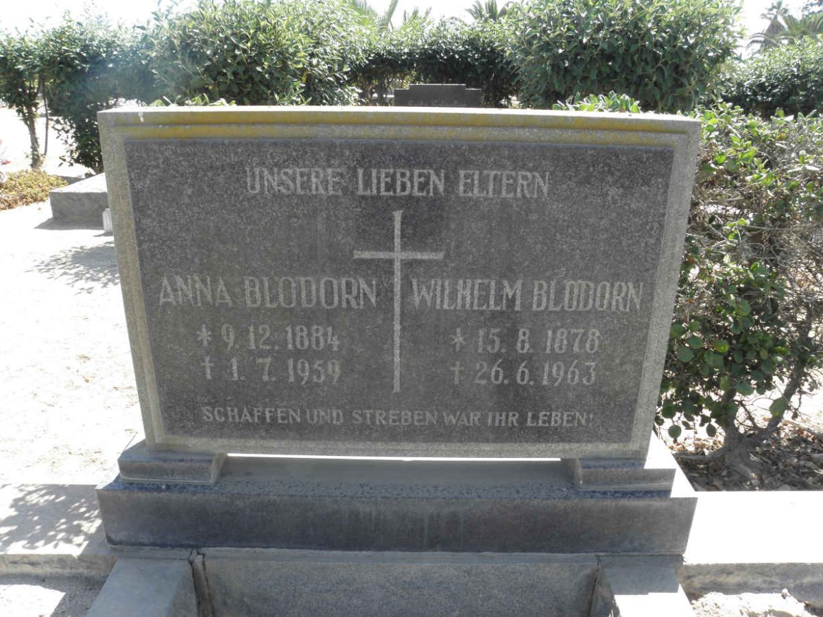 BLÖDORN Wilhelm 1878-1963 &amp; Anna 1884-1959