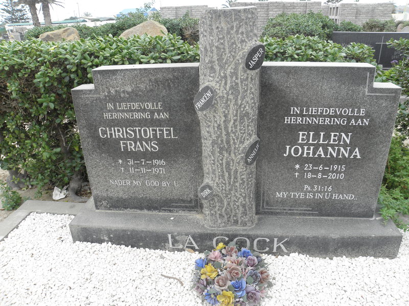 COCK Christoffel Frans, la 1916-1971 &amp; Ellen Johanna 1915-2010