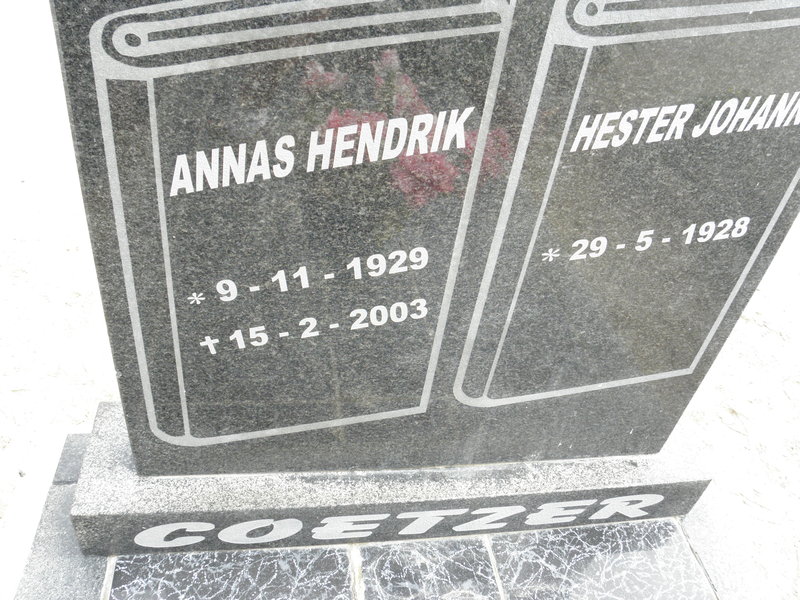 COETZER Annas Hendrik 1929-2003 &amp; Hester Johanna 1928-