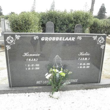 GROBBELAAR H.J.A. 1922-2000 &amp; J.E.M. 1926-2011