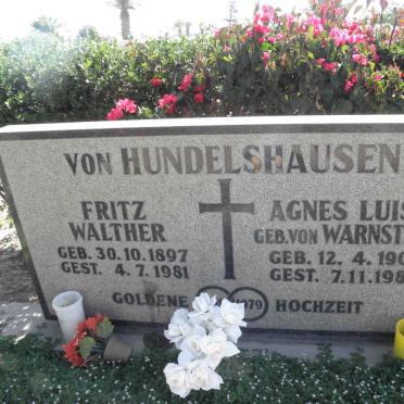 HUNDELSHAUSEN Fritz Walther, von 1897-1981 &amp; Agnes Luise von WARNSTEDT 1900-1987