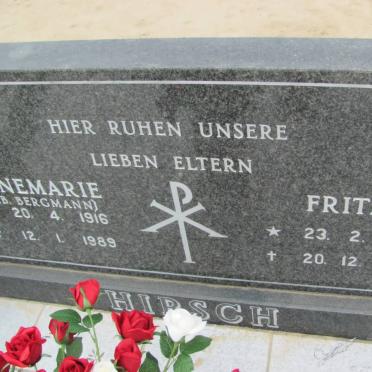 HIRSCH Fritz 1914-1997 &amp; Annemarie BERGMANN 1916-1989