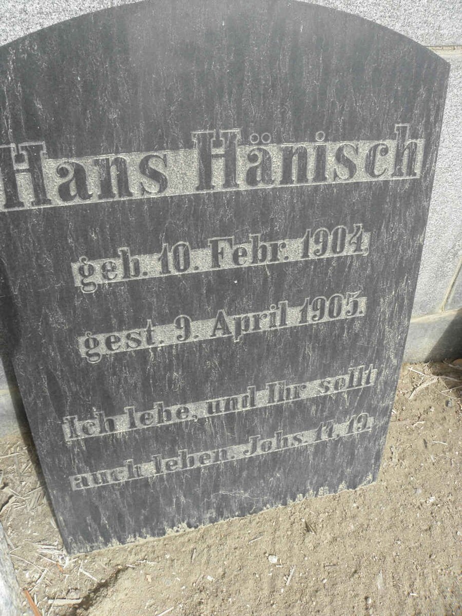 HÄNISCH Hans 1904-1905