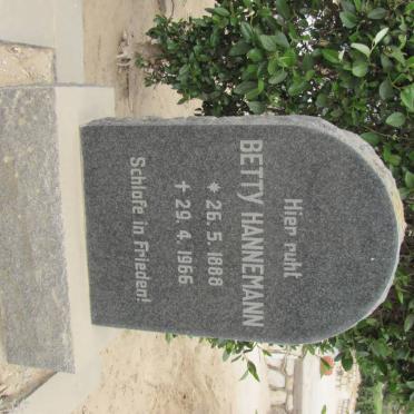 HANNEMANN Betty 1888-1966