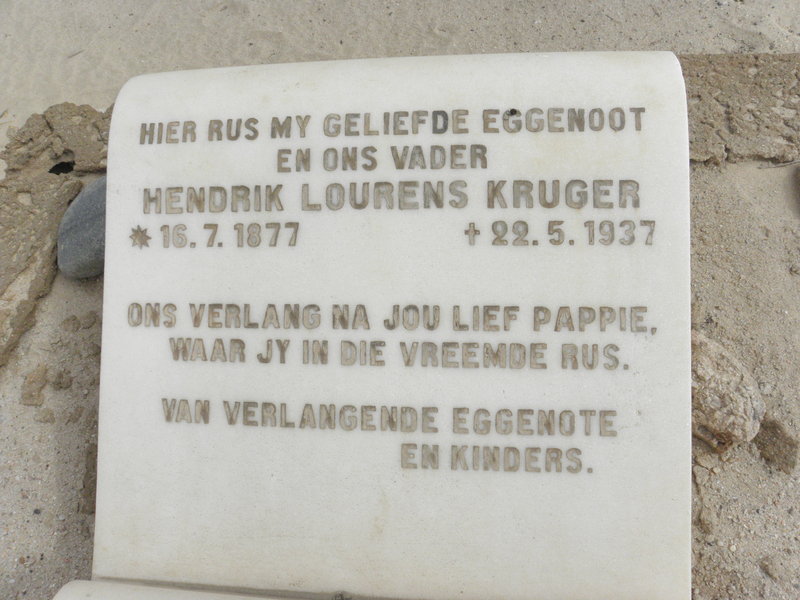 KRUGER Hendrik Lourens 1877-1937