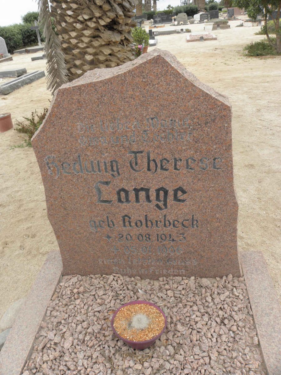 LANGE Hedwig Therese nee ROHRBECK 1943-1996