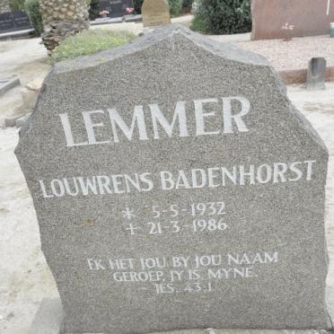 LEMMER Louwrens Badenhorst 1932-1986