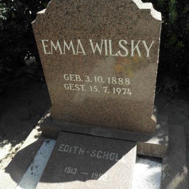 WILSKY Max 1888-1967 &amp; Emma 1888-1974 :: SCHOLL Edith 1913-1992
