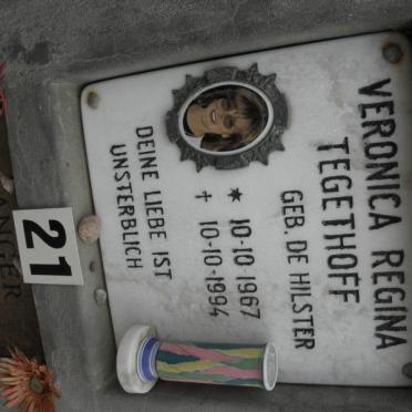 TEGETHOFF Veronica Regina nee DE HILSTER 1967-1994
