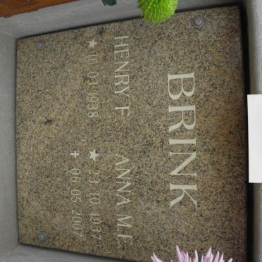 BRINK Henry F. 1938- &amp; Anna M.E. 1937-2007
