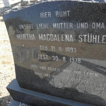 STÜHLER Martha Magdalena 1893-1978
