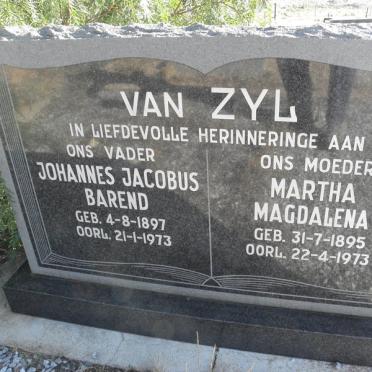 ZYL Johannes Jacobus Barend, van 1897-1973 &amp; Martha Magdalena 1895-1973