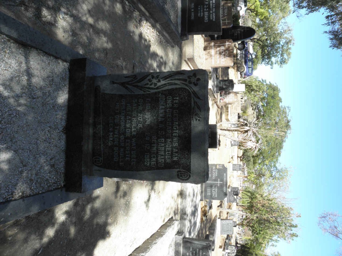 BARNARD Johanna A.S. nee REYNECKE 1874-1962