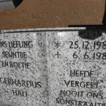 HALL Gerhardus 1984-1986