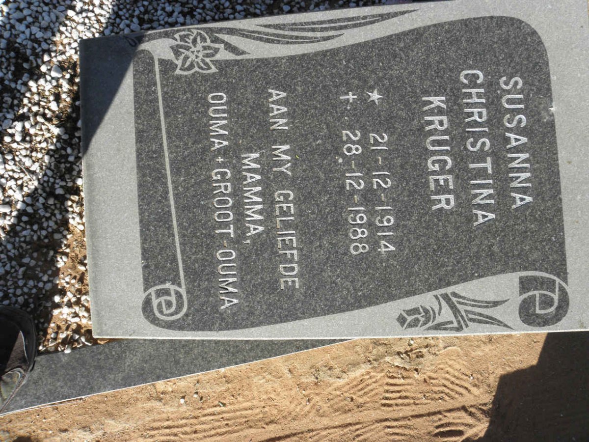 KRUGER Susanna Christina 1914-1988