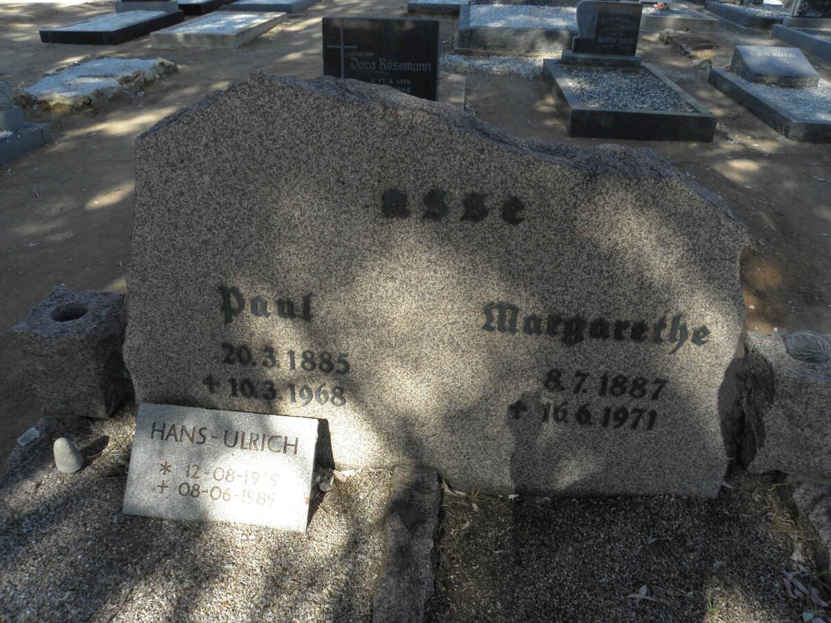 ?ASSE Paul 1885-1965 &amp; Margarethe 1887-1971 :: ?ASSE Hans-Ulrich 1919-1989