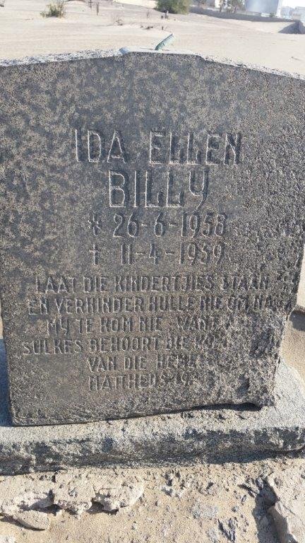 BILLY Ida Ellen 1958-1959