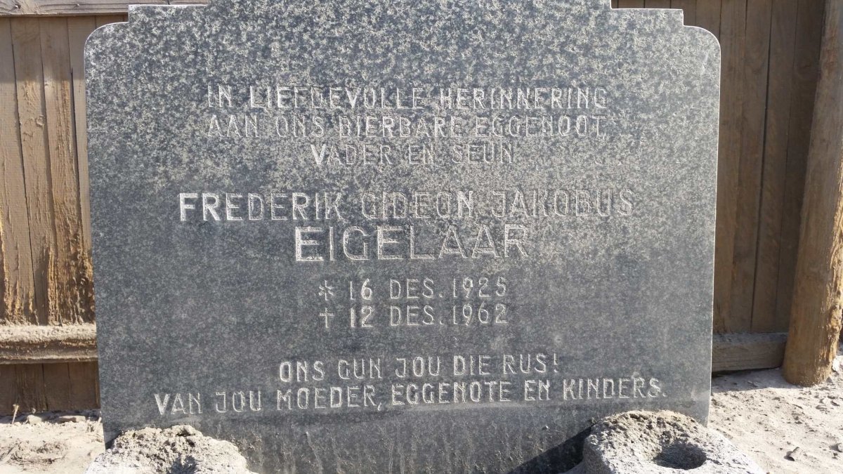 EIGELAAR Frederik Gideon Jakobus 1925-1962