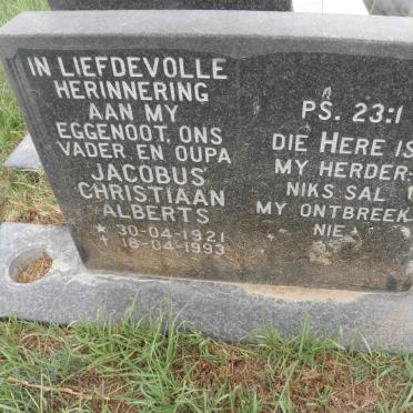 ALBERTS Jacobus Christiaan 1921-1993
