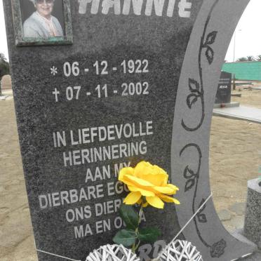 BARNARD Hannie nee FOURIE 1922-2002