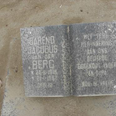 BERG Barend Jacobus, van der 1918-1982