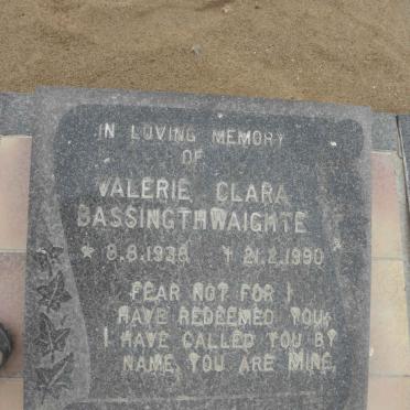 BASSINGTHWAIGHTE Valerie Clara 1938-1990