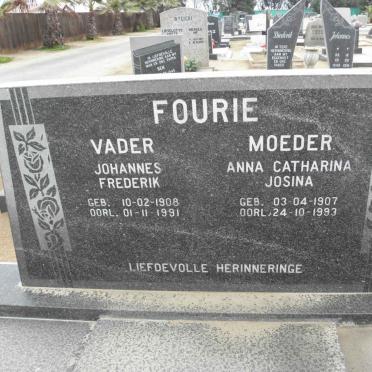 FOURIE Johannes Frederik 1908-1991 &amp; Anna Catharina Josina 1907-1993