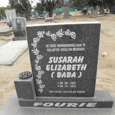 FOURIE Susarah Elizabeth 1951-1972