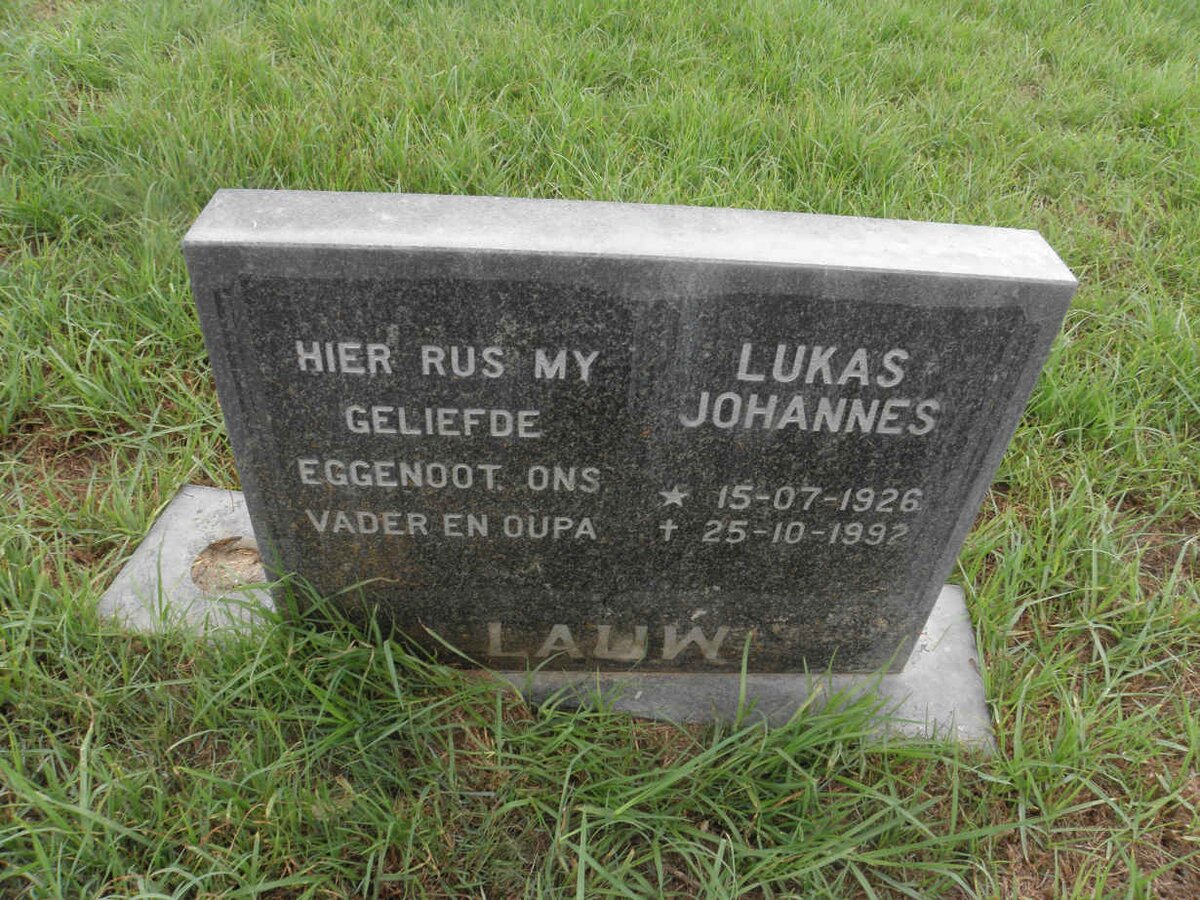LAUW Lukas Johannes 1926-1992