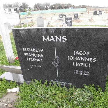 MANS Jacob Johannes 1922-2005 &amp; Elizabeth Francina 1928-