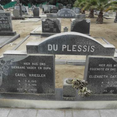 PLESSIS Carel Kriegler, du 1915-1991 &amp; Elizabeth Catharina 1916-1984