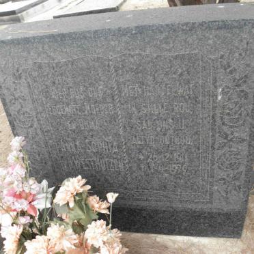 WESTHUIZEN Anna Sophia, v.d. 1911-1979