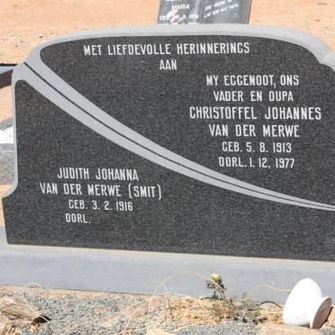MERWE Christoffel Johannes, van der 1913-1977 &amp; Judith Johanna SMIT 1916-