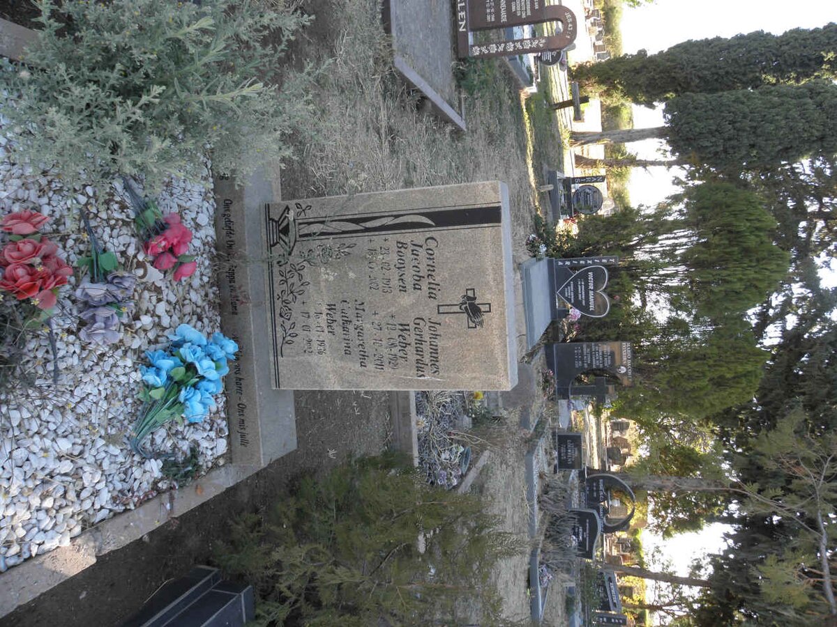 BOOYSEN Cornelia Jacoba 1913-2002 :: WEBER Johannes Gerhardus 1929-2011 :: WEBER Margaretha Catharina 1936-2012