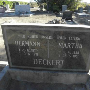 DECKERT Hermann 1879-1971 &amp; Martha 1888-1961