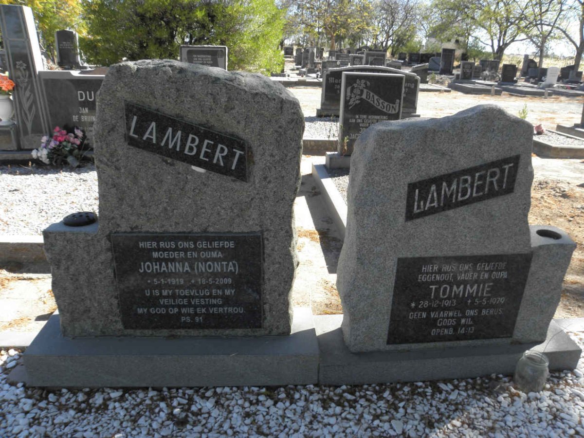LAMBERT Tommie 1913-1979 &amp; Johanna 1919-2009