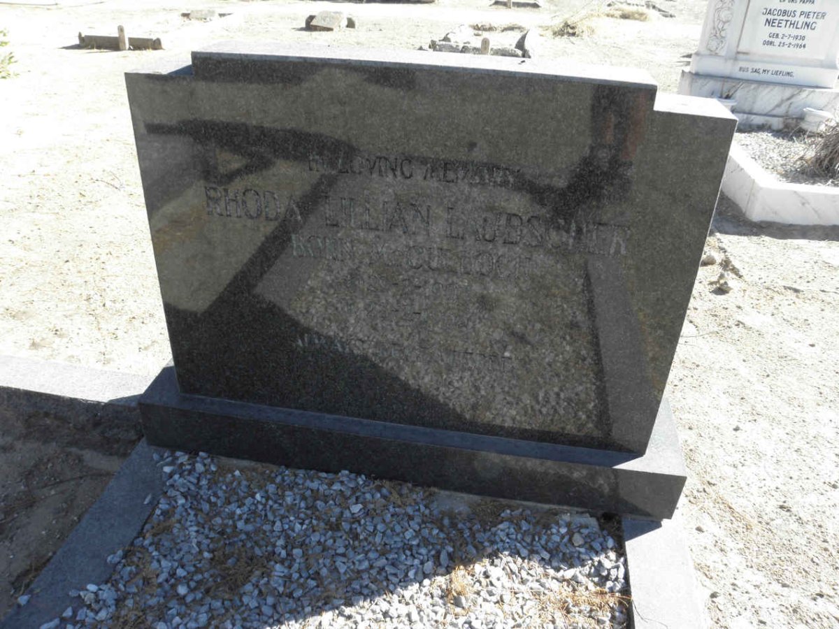 LAUBSCHER Rhoda Lillian nee McCULLOGH 1907-1965