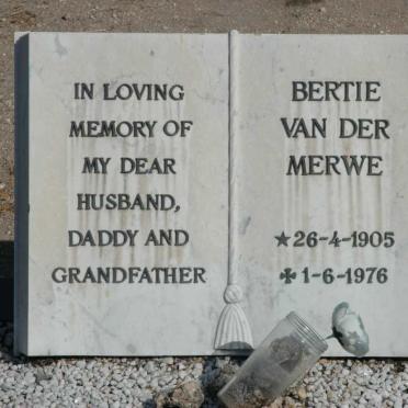 MERWE Bertie, van der 1905-1976
