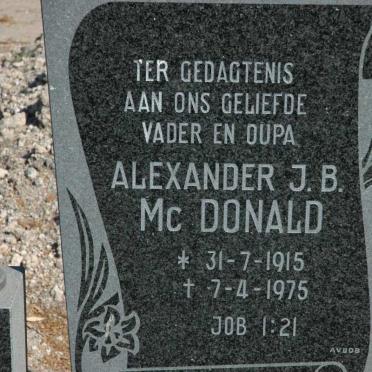 McDONALD Alexander J.B. 1915-1975