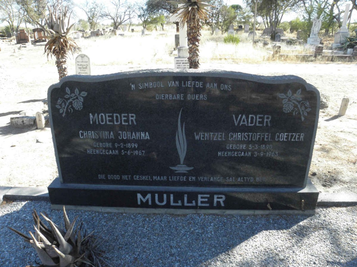 MULLER Wentzel Christoffel Coetzer 1890-1963 &amp; Christina Johanna 1899-1967