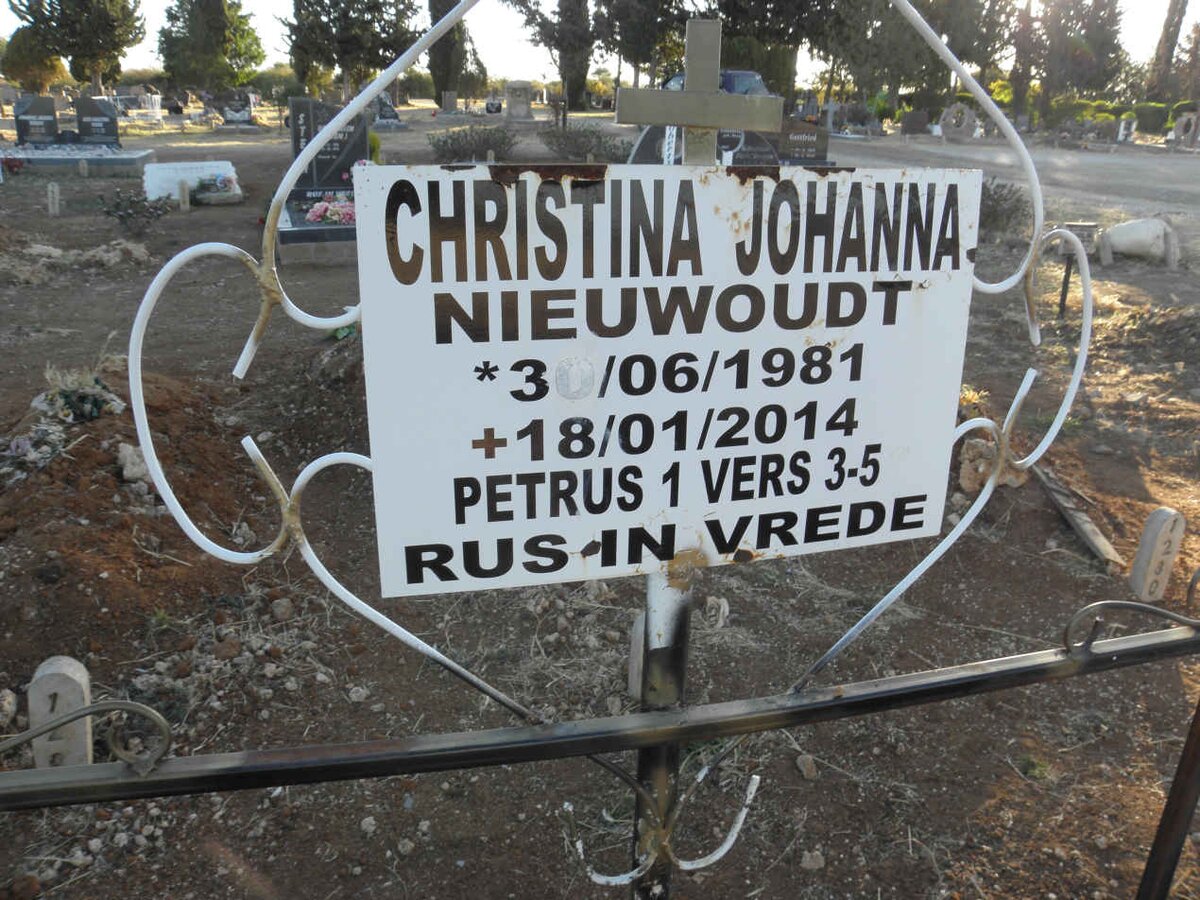 NIEUWOUDT Christina Johanna 1981-2014