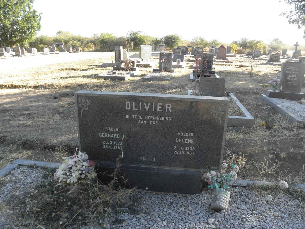 OLIVIER Gerhard D. 1933-1987 &amp; Delene 1938-1987