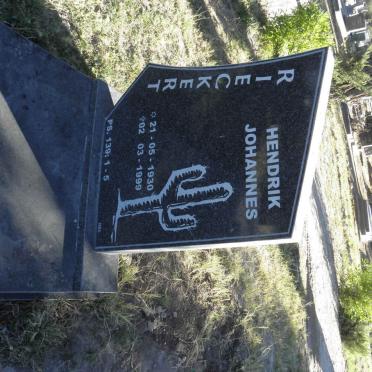 RIECKERT Hendrik Johannes 1930-1999