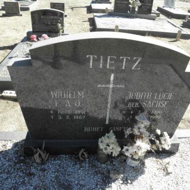 TIETZ Wilhelm F.A.O. 1891-1982 &amp; Judith Lucie SACHSE 1900-1980