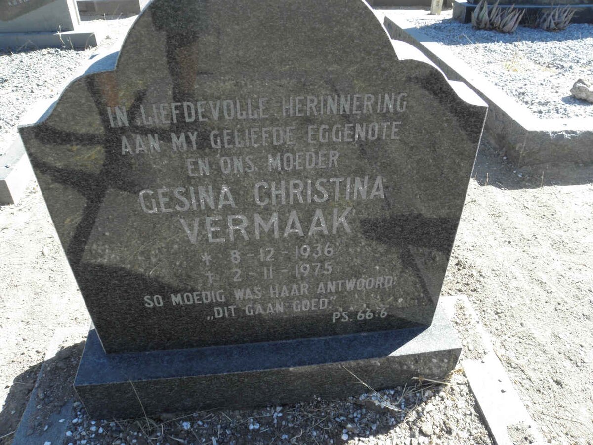 VERMAAK Gesina Christina 1936-1975